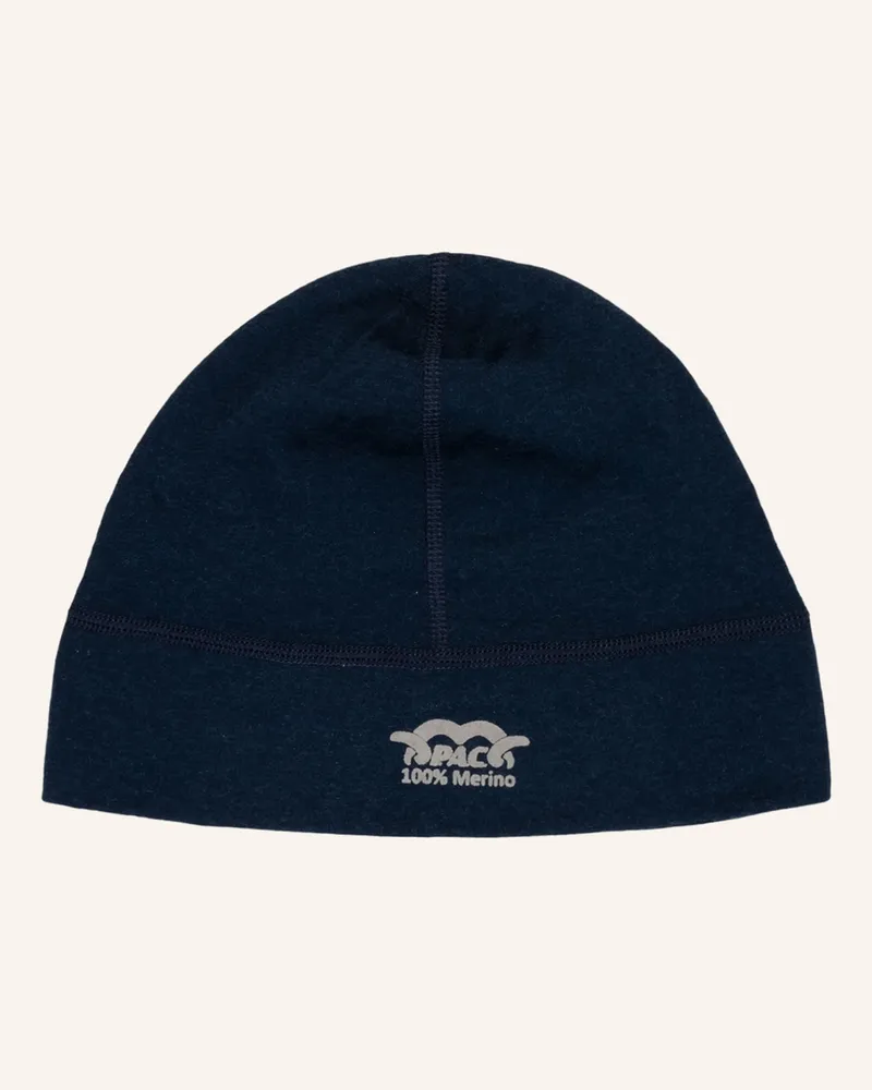P.A.C. Mütze Aus Merinowolle blau Dunkelblau