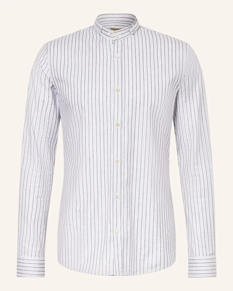 Gottseidank Trachtenhemd LENZ Slim Fit mit Stehkragen Grau
