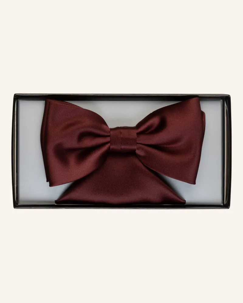 Wilvorst Set: Fliege Und Einstecktuch rot Dunkelrot