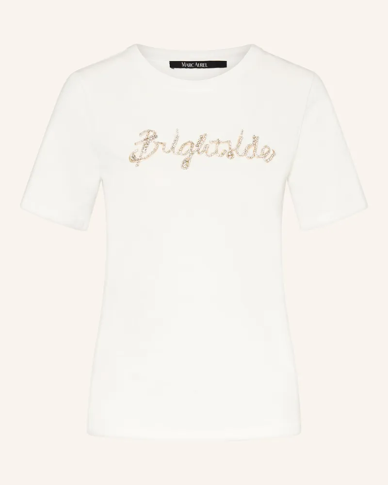 MARC AUREL T-Shirt Mit Schmucksteinen weiss Weiss