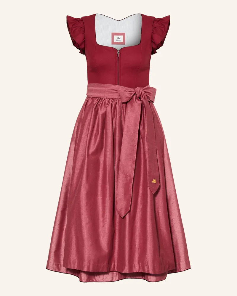 AlpenHERZ Dirndl Marie Mit Volants rot Altrosa