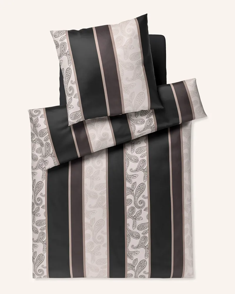 JOOP! Bettwäsche Joop! Paisley Stripes silber Schwarz