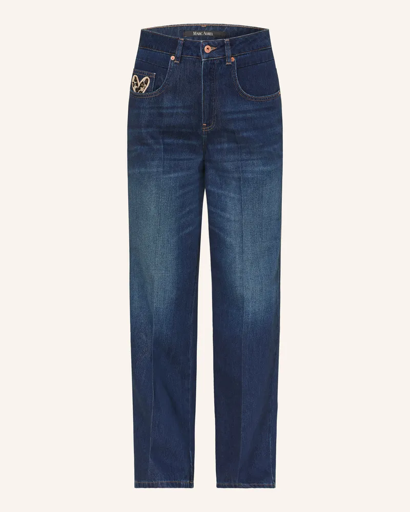 MARC AUREL Straight Jeans Mit Schmuckperlen blau 500036