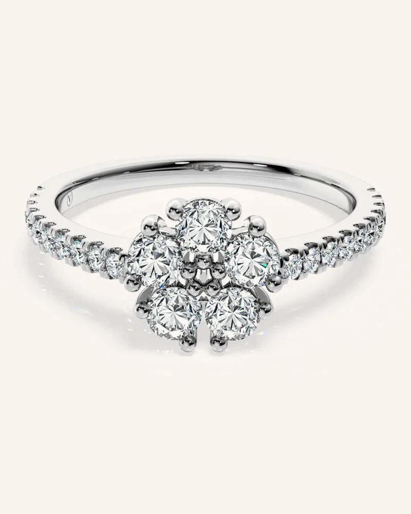 VEYNOU Ring Pavé Aus 14 Karat Weißgold Und 0,74ct. Lab-Grown Diamanten silber Weissgold