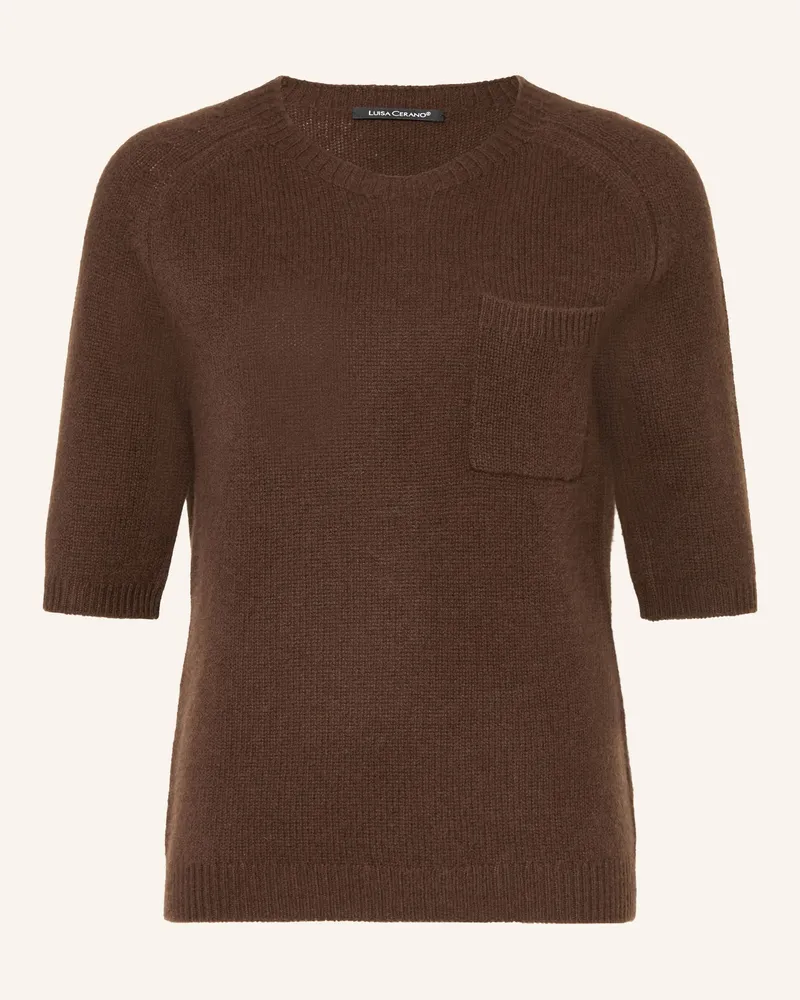 Luisa Cerano Strickshirt Mit 3/4-Arm braun Braun