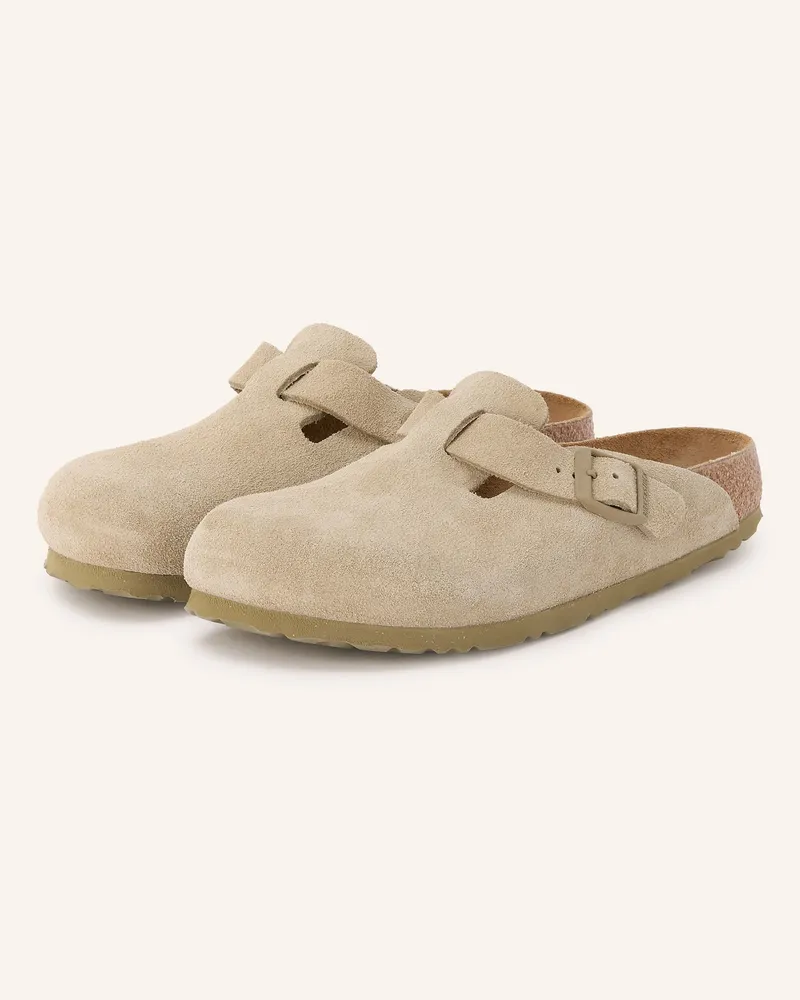Birkenstock Pantoletten Boston beige Hellgrün