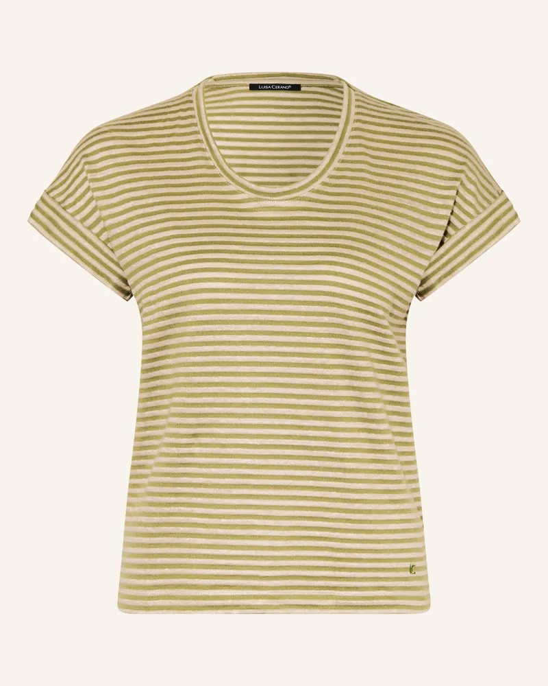 Luisa Cerano Strickshirt aus Leinen Beige