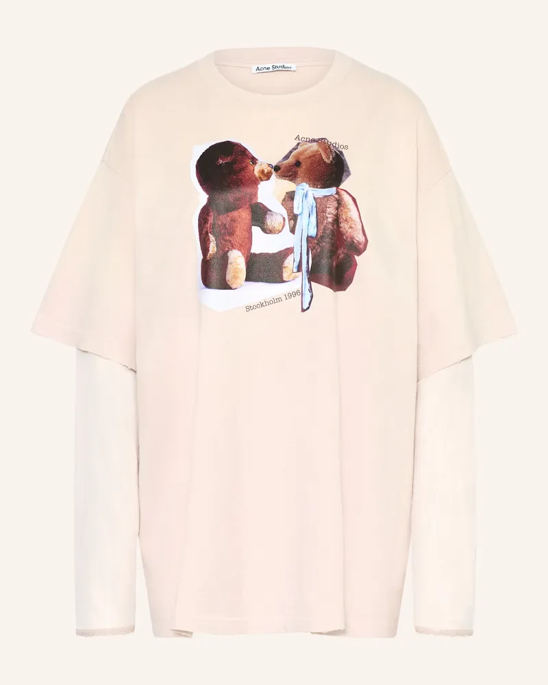 Acne Studios Longsleeve im Materialmix Rosé