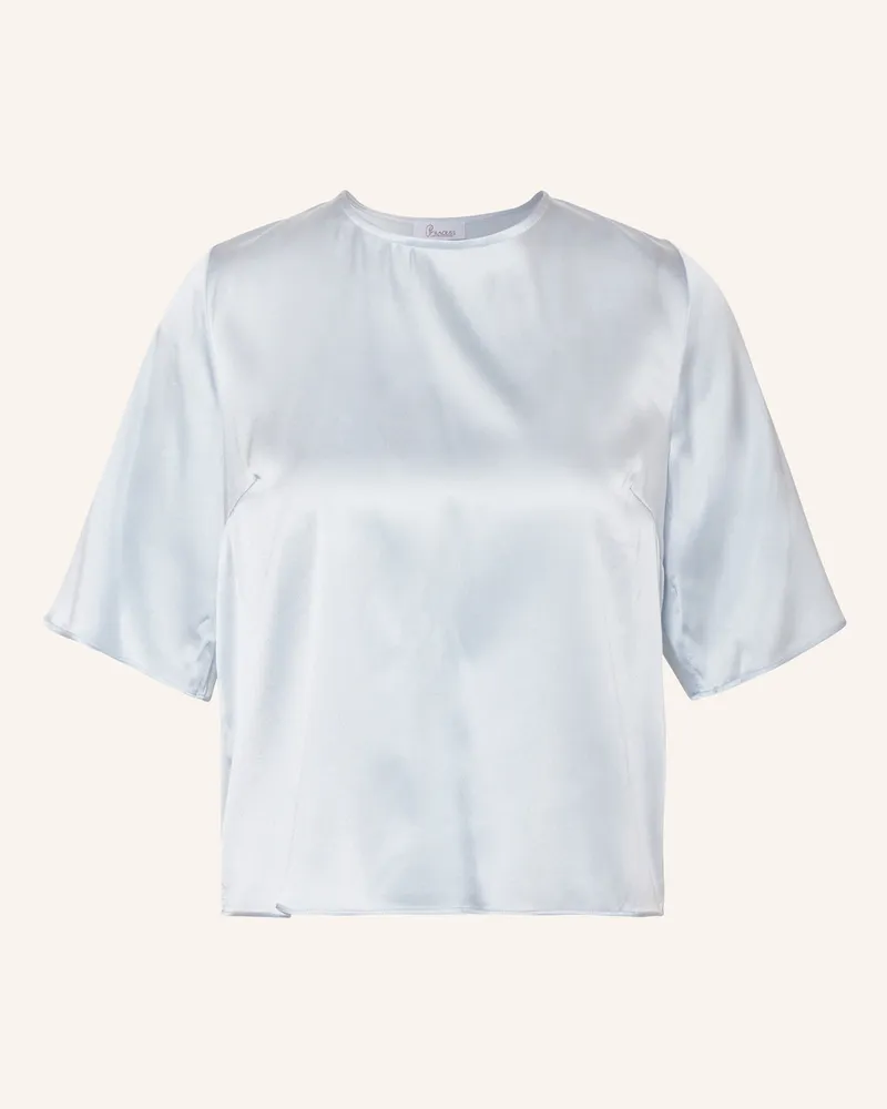 Princess goes Hollywood Cropped-Blusenshirt aus Seide Hellblau