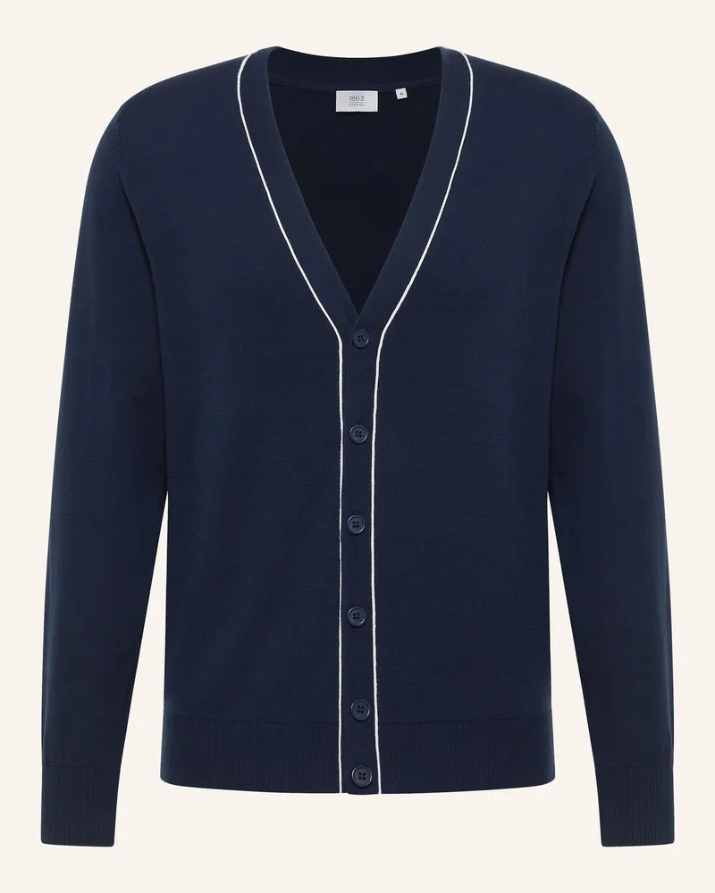 Eterna 1863 by ETERNA unifarbener Herren-Cardigan Dunkelblau