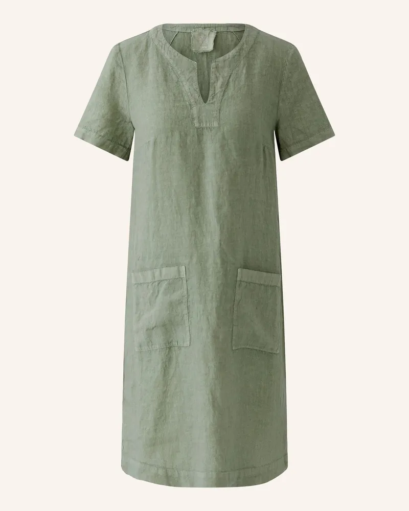 Oui  Leinenkleid Oliv