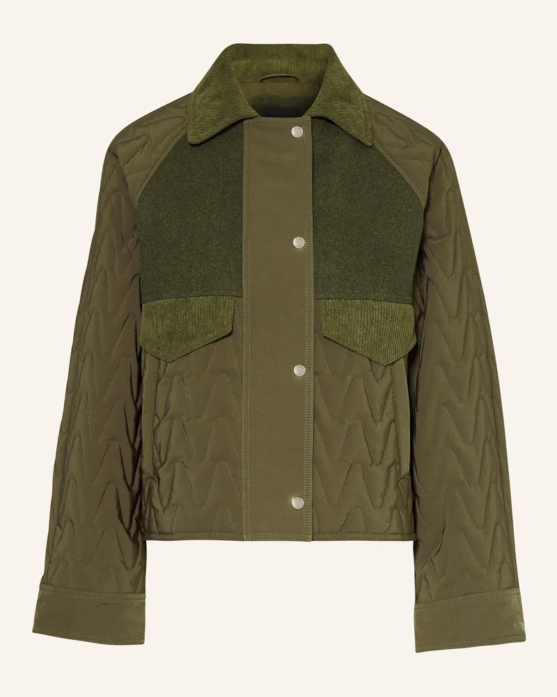 HUGO BOSS Steppjacke Pabori Im Materialmix gruen Grün