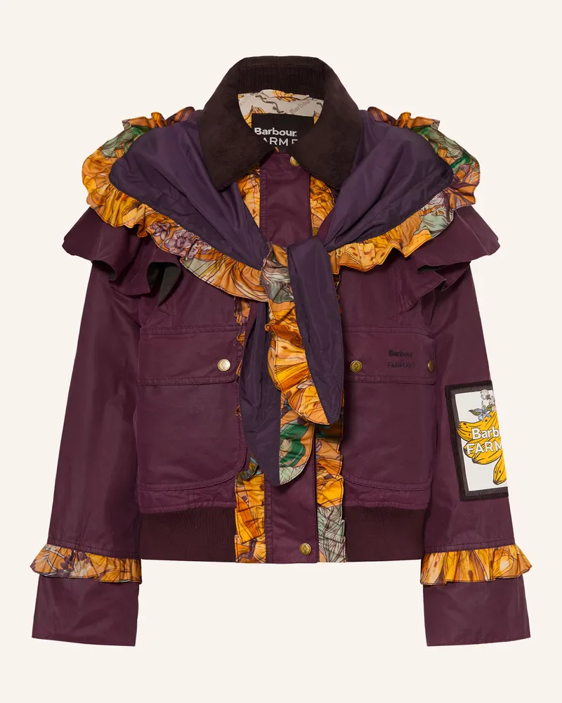 Barbour Blouson Serra Mit Abnehmbarer Kapuze Und Rüschen rot Dunkelrot