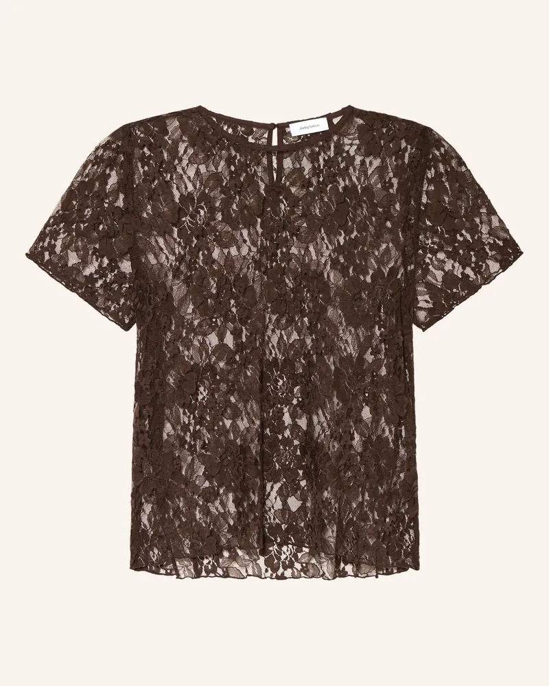 Darling Harbour Blusenshirt Aus Spitze braun Dark
