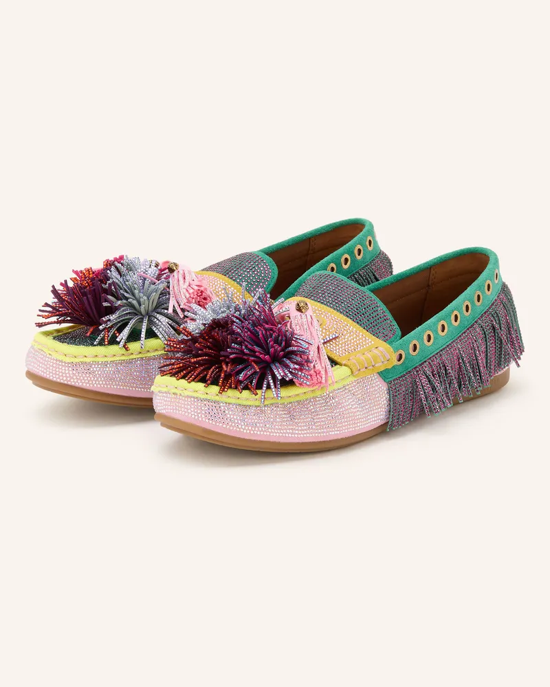 Kurt Geiger Mokassins mit Schmucksteinen Grün
