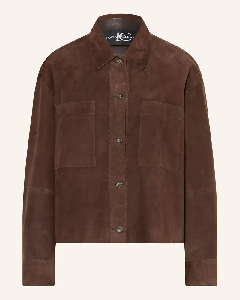 Luisa Cerano Lederjacke braun Dunkelbraun