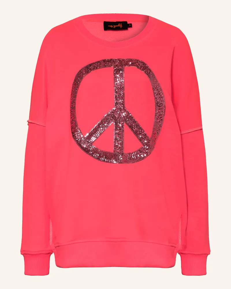 Miss Goodlife Oversized-Sweatshirt Mit Pailletten pink Neonpink