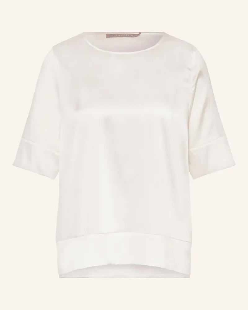 (THE MERCER) N.Y. Blusenshirt aus Seide mit 3/4-Arm Weiss