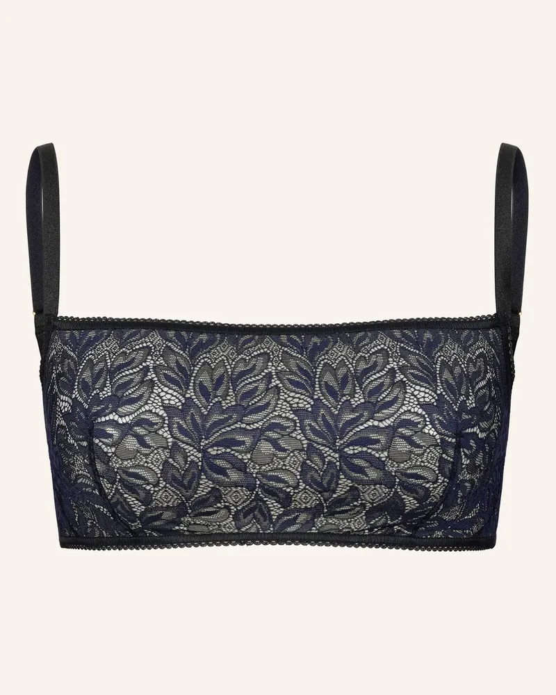 Ehrlich Textil Iconic Lace Bandeau Bralette Bügellos Aus Nachhaltiger Spitze - Verstellbare Träger schwarz Schwarz