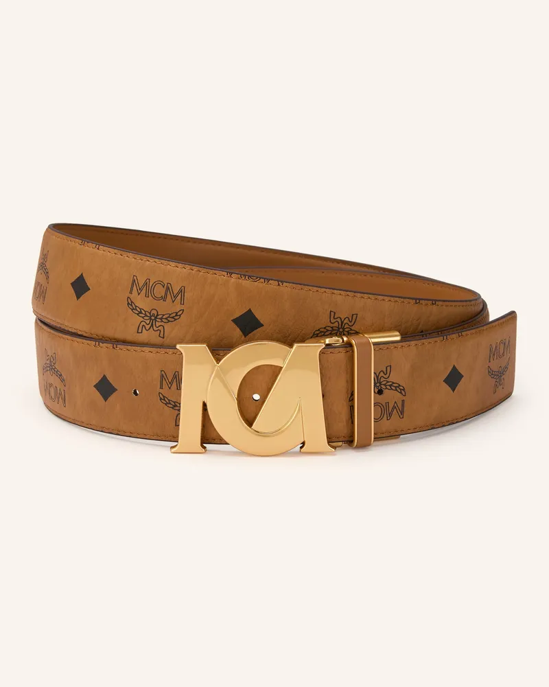 MCM Gürtel M-Art Zum Wenden braun Cognac