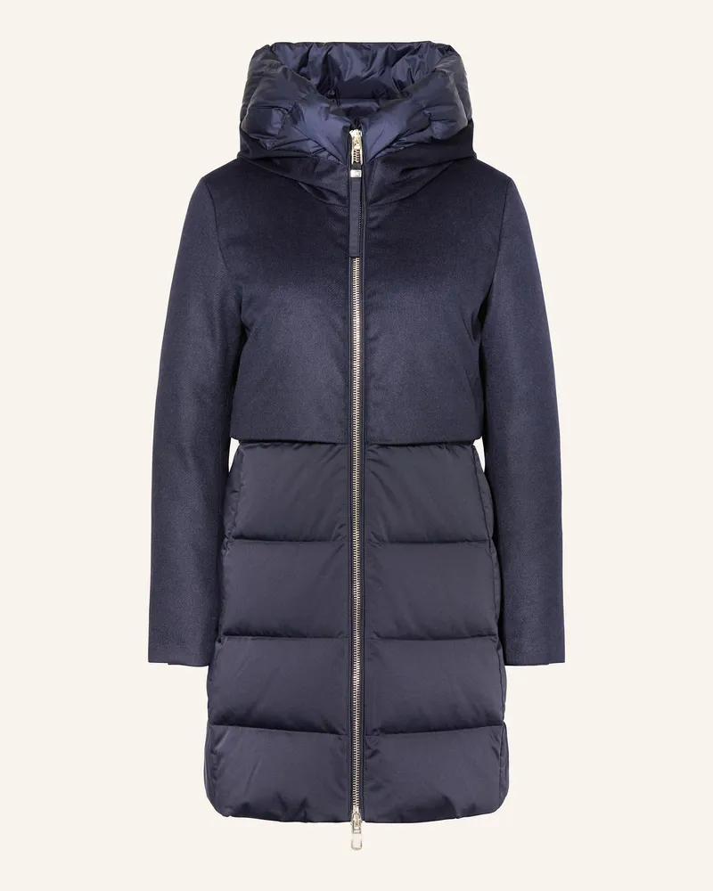 DUNO Daunenmantel Ballon X Im Materialmix Mit Abnehmbarer Kapuze blau Dunkelblau