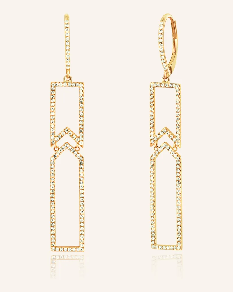 Leaf Ohrhänger UNIQUE aus 18 Karat Gelbgold mit Diamanten Gold