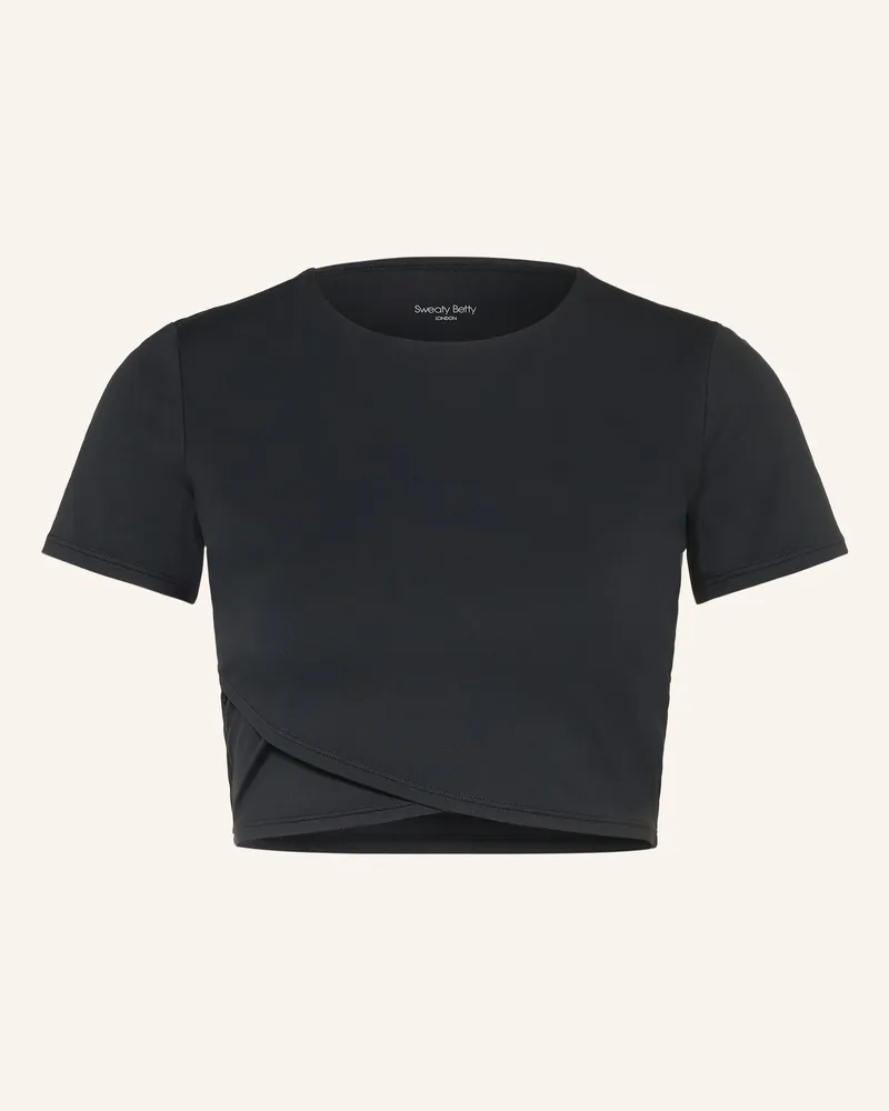 Sweaty Betty Cropped-Funktionsshirt All Day In Wickeloptik schwarz Schwarz