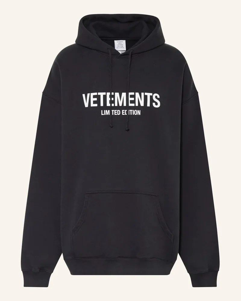 VETEMENTS Oversized-Hoodie Schwarz