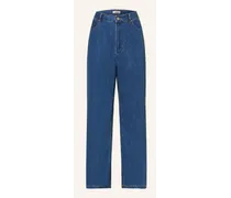 Sandro Straight Jeans mit Schmucksteinen Blau