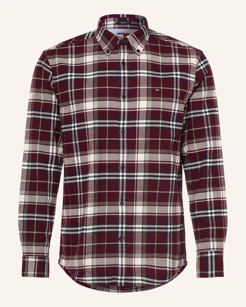 Tommy Hilfiger Flanell-Overshirt Comfort Fit rot Dunkelrot