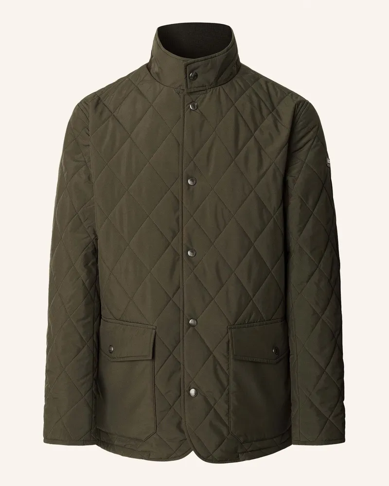 Hackett Steppjacke mit Blende Dunkelgrün