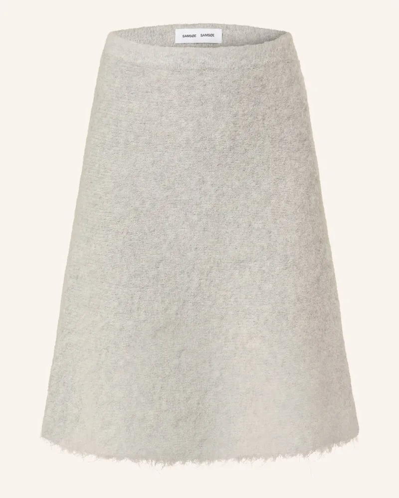 Samsøe & Samsøe Strickrock Sajeanne Mit Alpaka grau Hellgrau