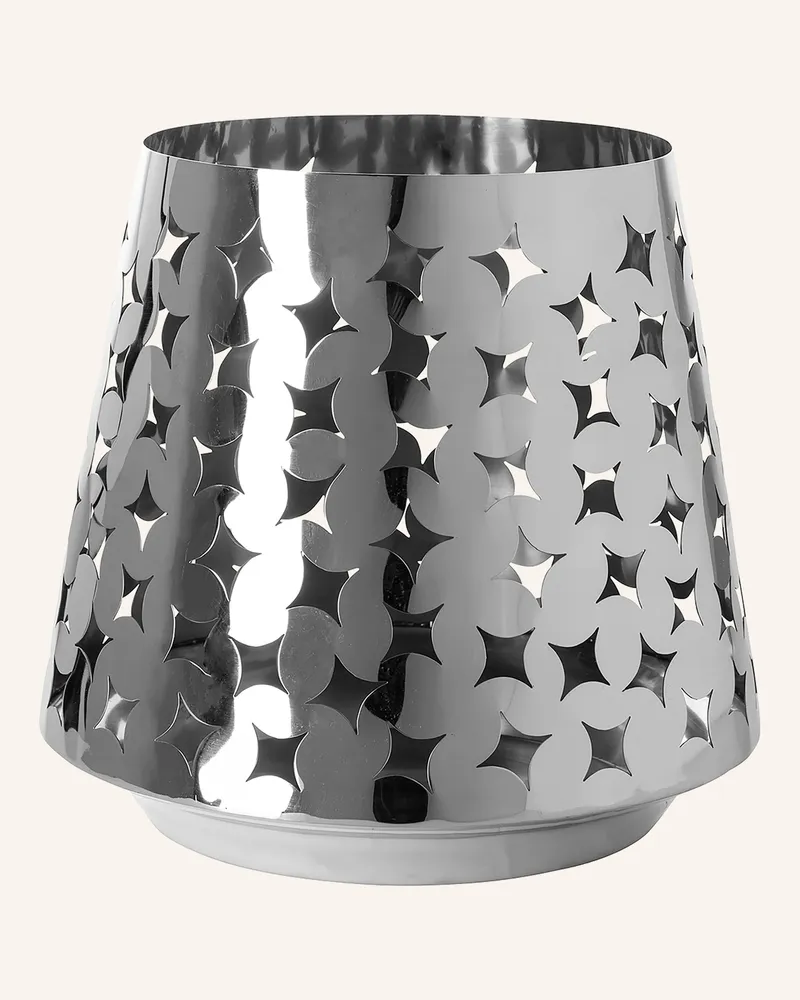 Fink Windlicht mit LED-Leuchtzylinder LUMA Silber