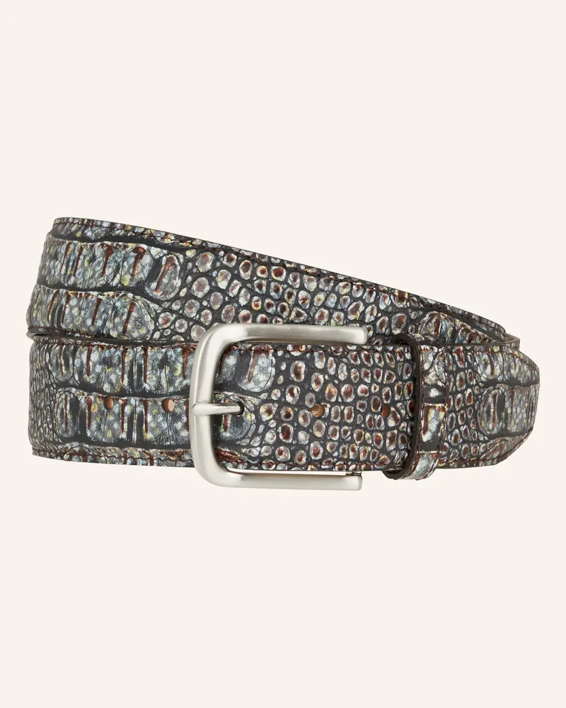 Lindenmann Ledergürtel Dunkelgrau