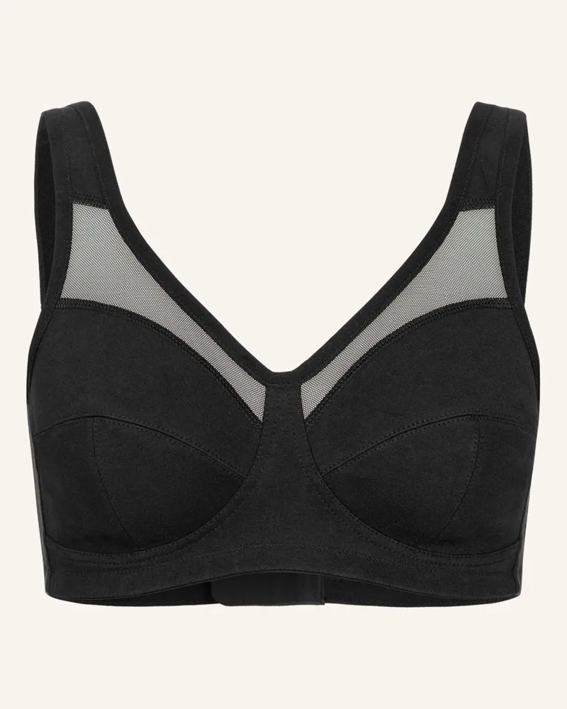 Ehrlich Textil Anni Bügelloser Tüll Bh Große Cups Starker Halt Aus Bio-Baumwolle - Verstellbare Träger schwarz Schwarz
