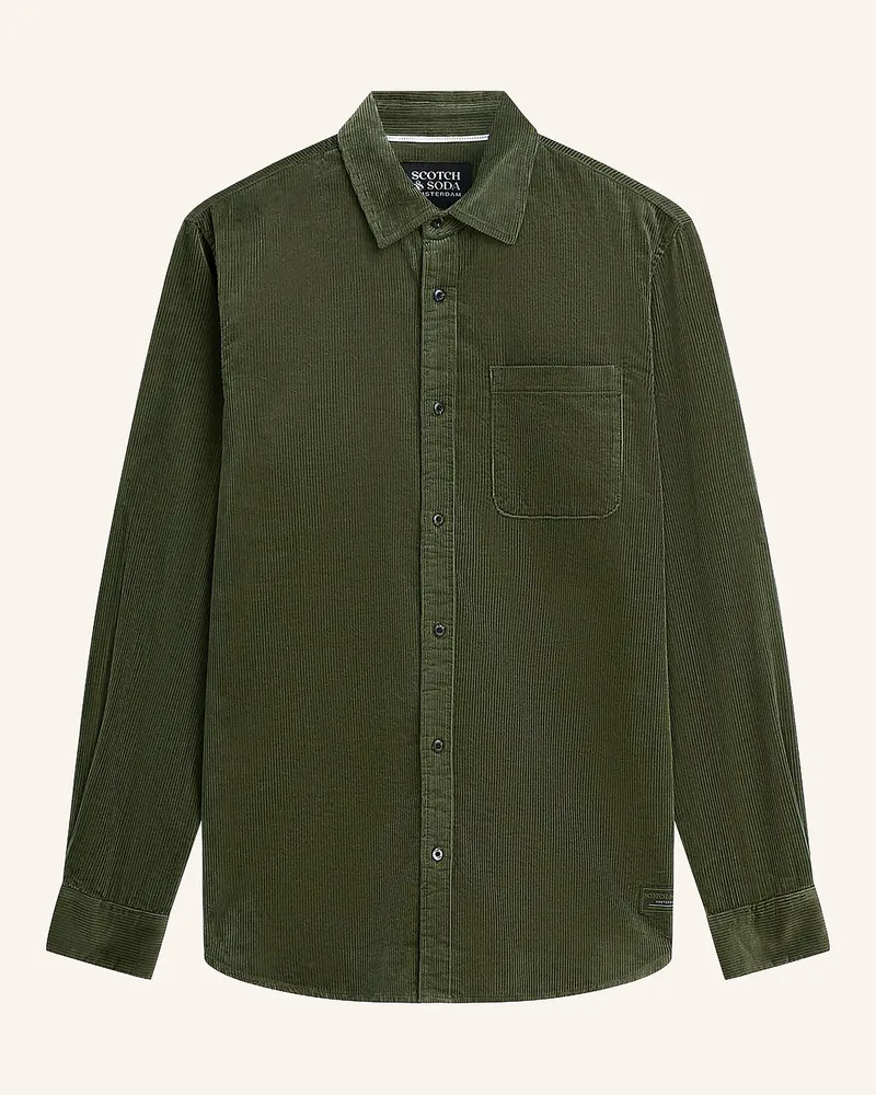 Scotch&Soda Cordhemd Regular Fit gruen Khaki