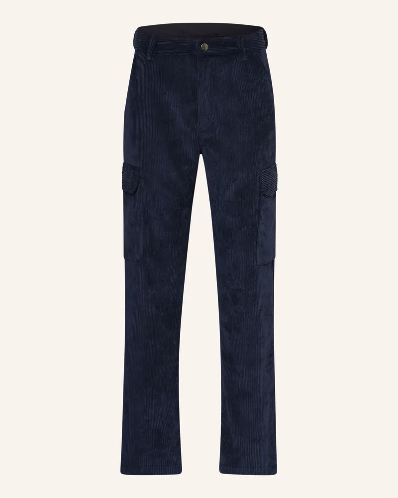 Moncler Cargohose aus Cord Dunkelblau