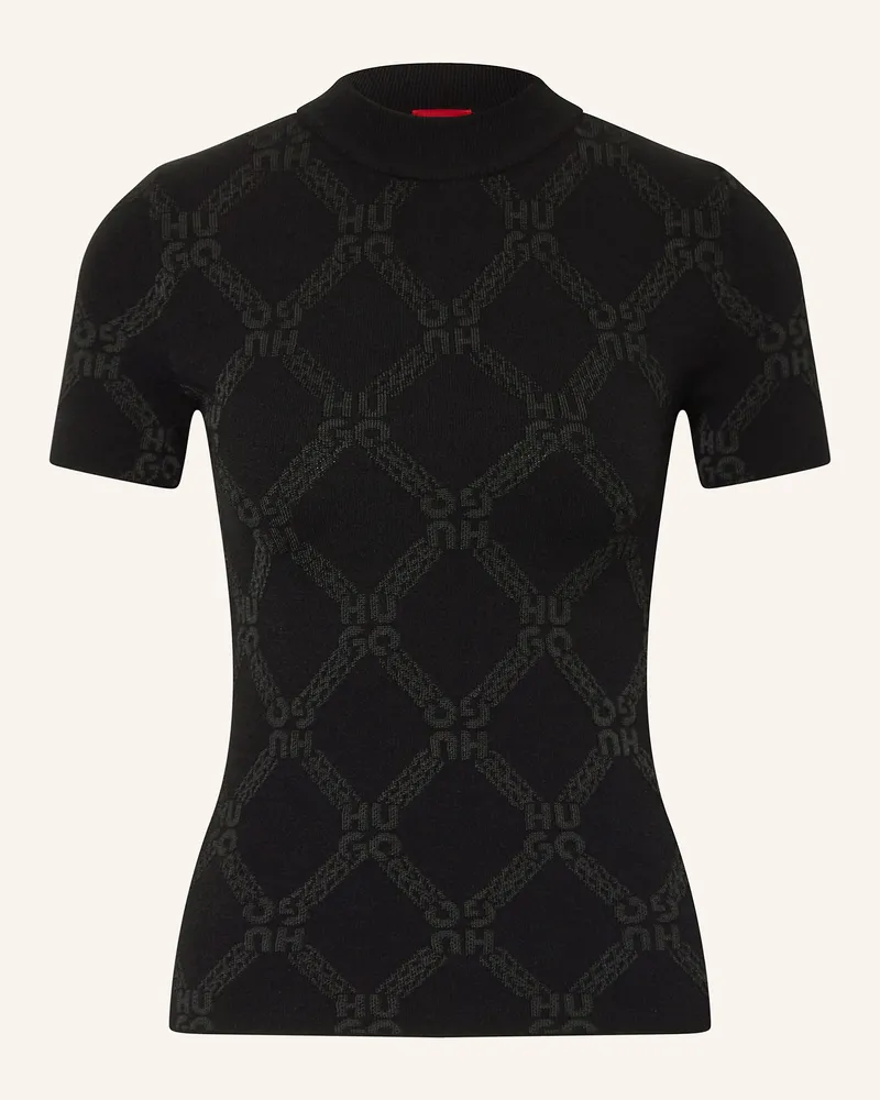 HUGO BOSS Strickshirt SISKEDE Schwarz