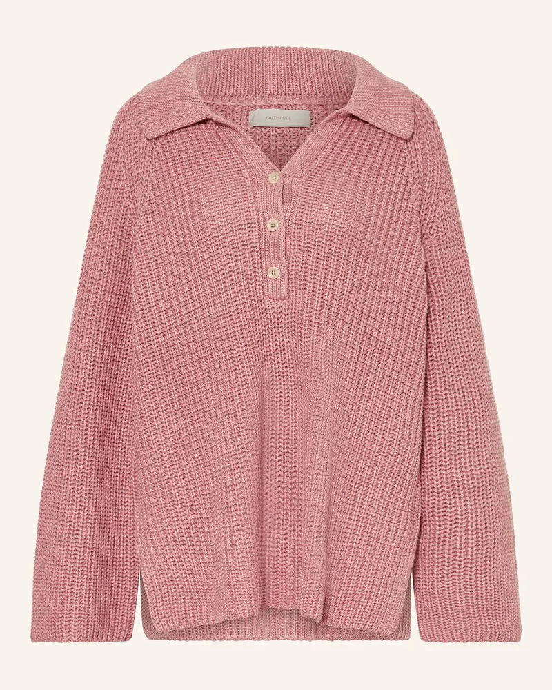 Faithfull The Brand Strickshirt MAGDA mit Leinen Altrosa