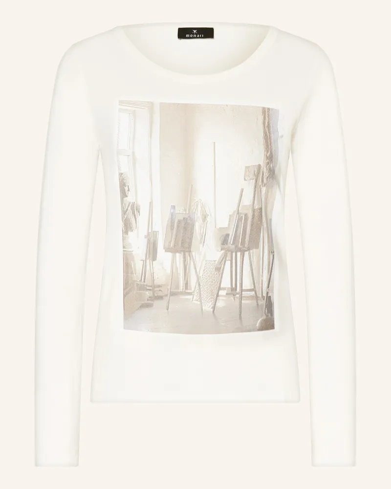 monari Longsleeve mit Schmucksteinen Weiss