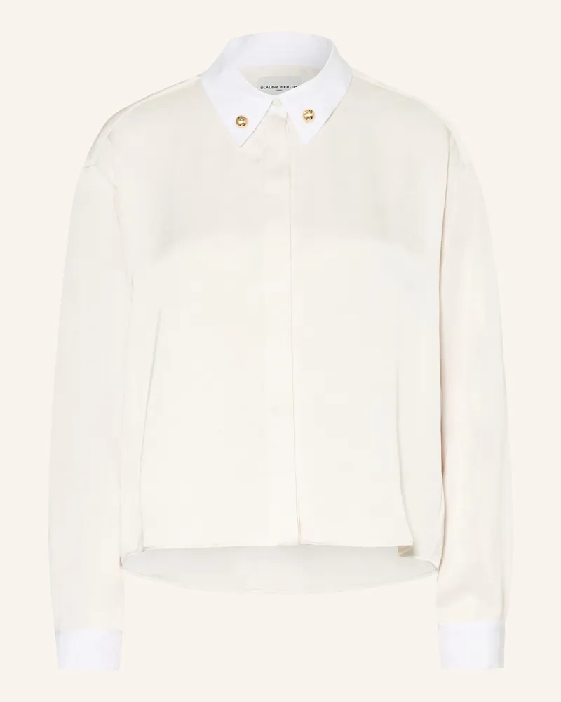 Claudie Pierlot Hemdbluse Aus Satin weiss Creme
