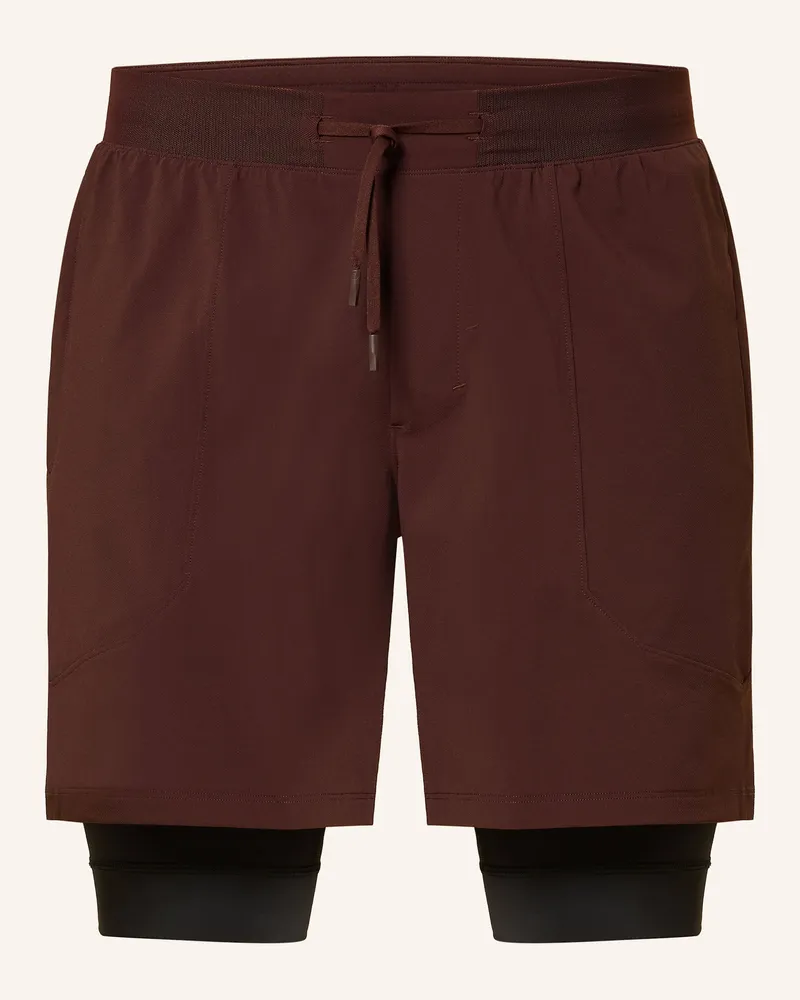 LULULEMON 2-in-1-Trainingsshorts LICENSE TO TRAIN 7IN Dunkelrot