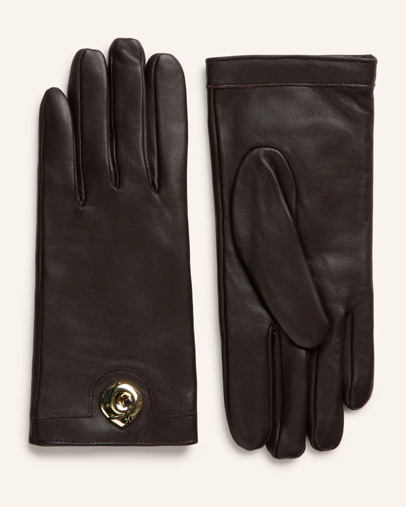 Claudie Pierlot Lederhandschuhe braun Dunkelbraun