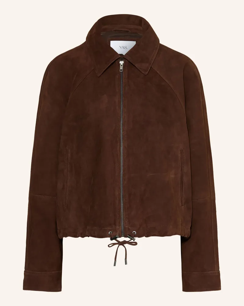 Y.A.S Lederjacke braun Dunkelbraun