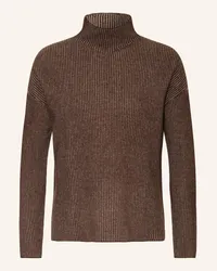 Mrs & HUGS Rollkragenpullover mit Cashmere Braun