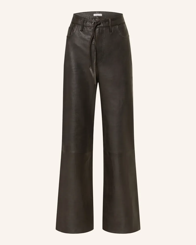 Mrs & HUGS Lederhose braun Dunkelbraun