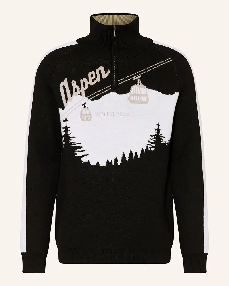 WE NORWEGIANS Troyer AFTERSKI aus Merinowolle Schwarz