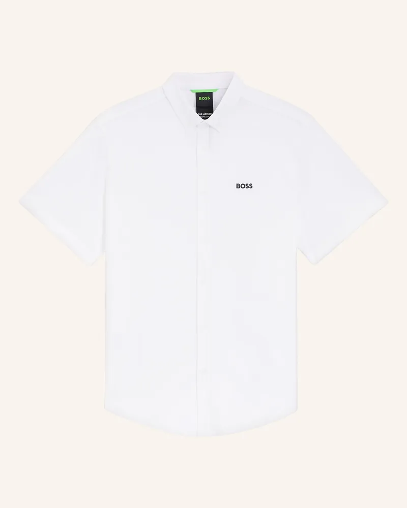 HUGO BOSS Kurzarm-Hemd St_Motion S Regular Fit Aus Jersey weiss Weiss