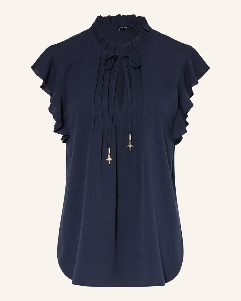 JOOP! Blusenshirt BENITA mit Volants Dunkelblau