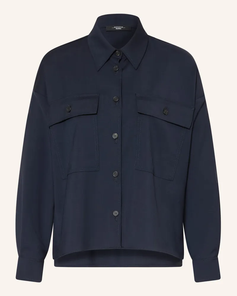 Max Mara Hemdbluse Mulino blau Dunkelblau